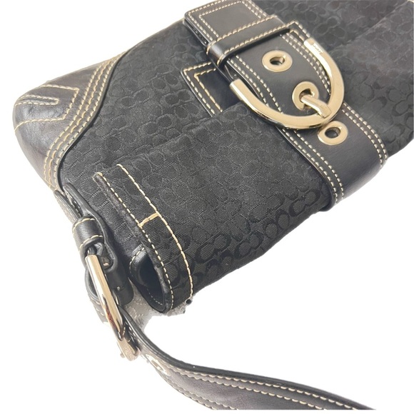 Vintage Coach Soho Black Signature C Pattern Canvas Y2K Hobo Bag F05Q-3628 - Picture 3 of 11